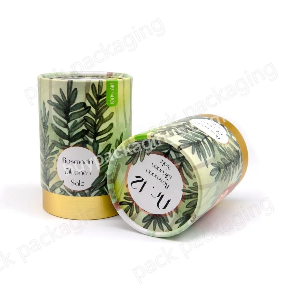 Luxury Custom Logo Kraft Paper Cardboard Gift Tea Bag Packaging Paper Cylinder Tube Box