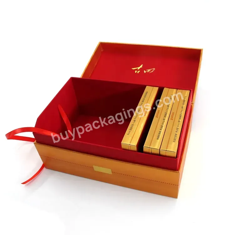 Luxury Custom Logo Packaging Cigarette Paper Box Red Gold Cigarette Box