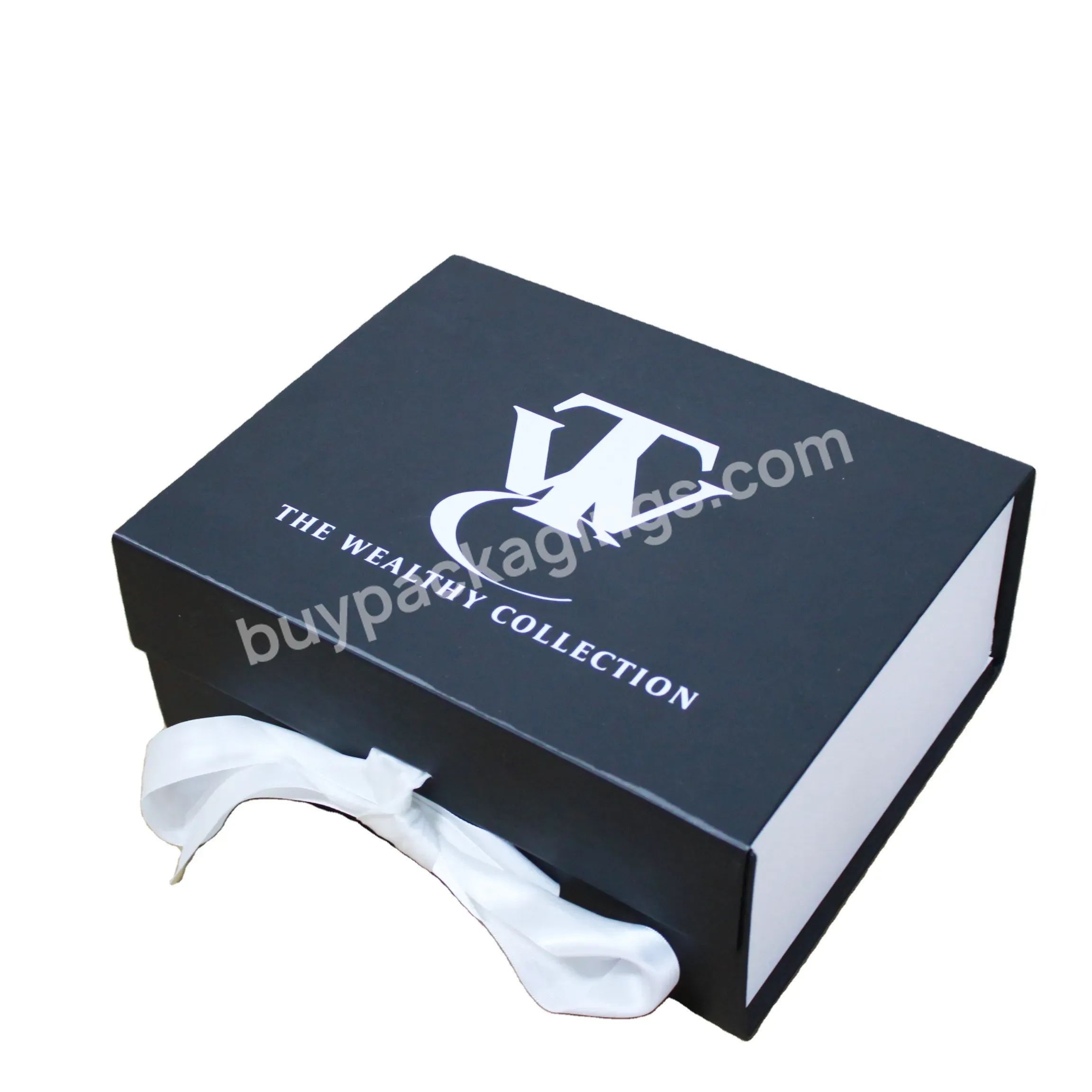 Luxury Custom Logo Paperboard Floding Magnetic Rigid Gift Box For Clothing