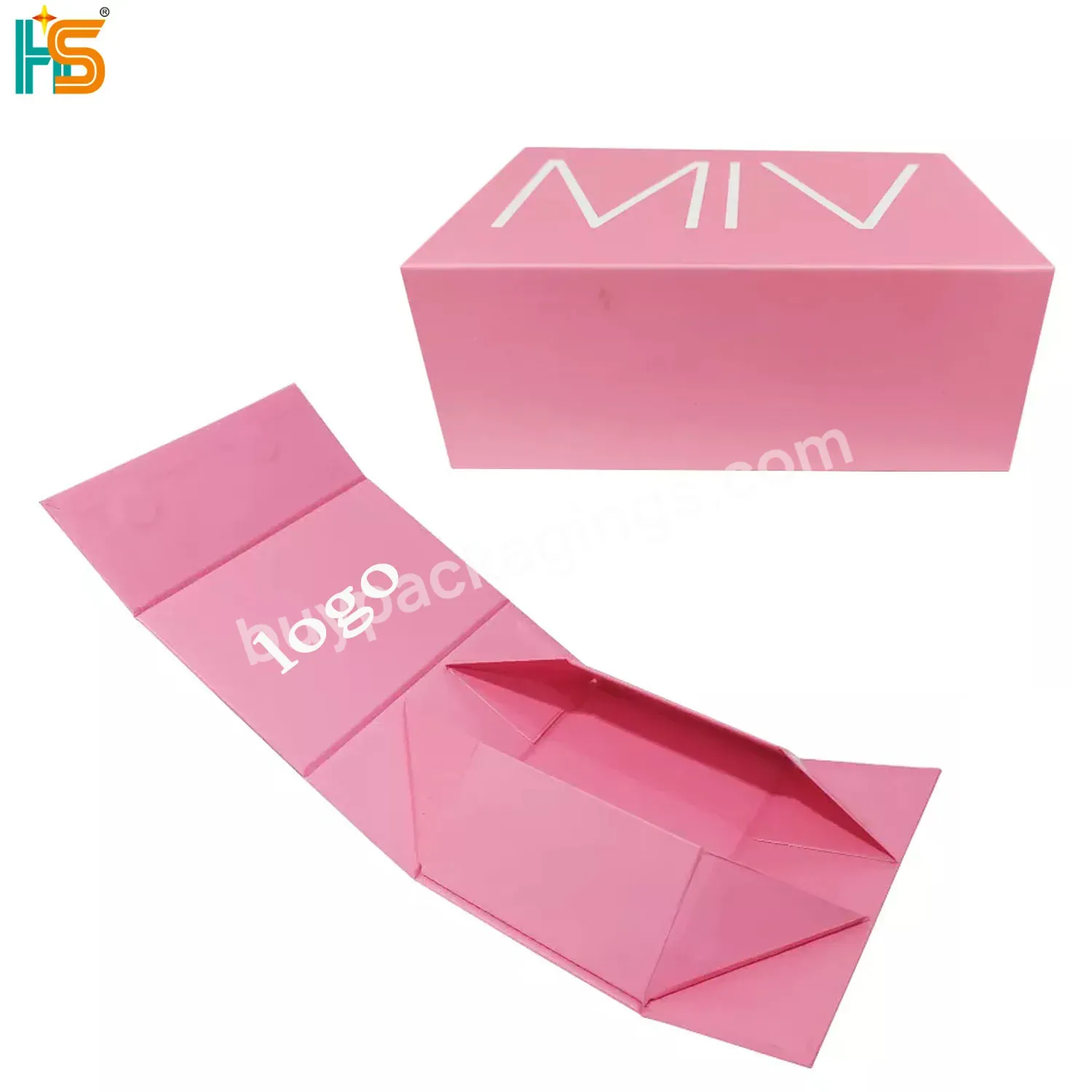 Luxury Custom Logo Pink Foldable Storage Box Extra Large Bridal Packaging Boxes For Wedding Dress