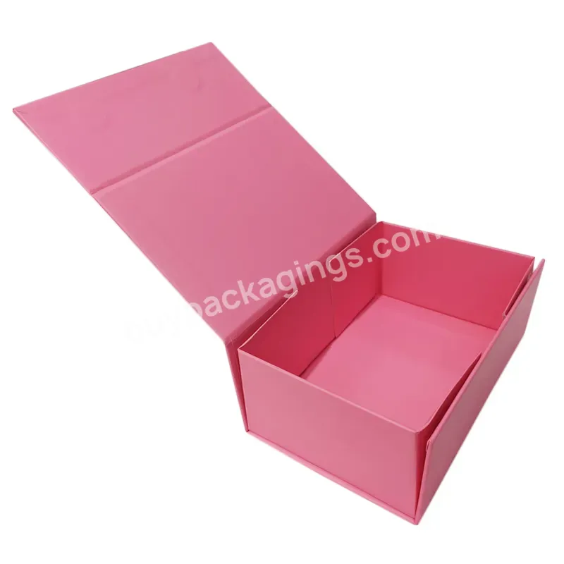 Luxury Custom Logo Pink Foldable Storage Box Extra Large Bridal Packaging Boxes For Wedding Dress