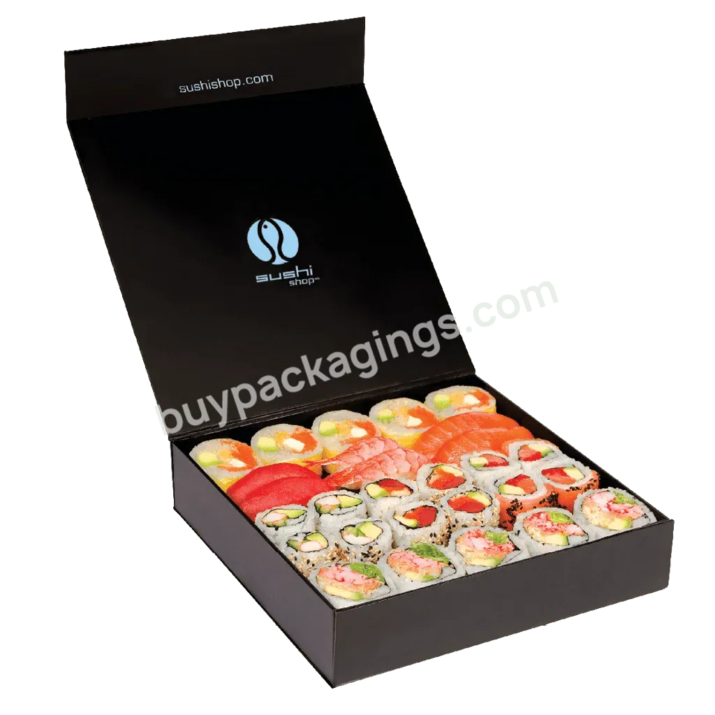 Luxury Custom Logo Printing Food Grade Paper Cardboard Collapsible Folding Gift Takeaway Sushi Togo Box