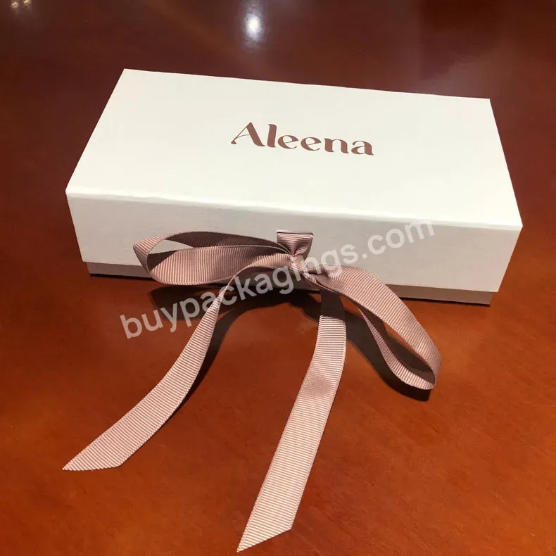 Luxury Custom Logo Small White Folding Caja De Carton Foldable Ribbon Gift Paper Box