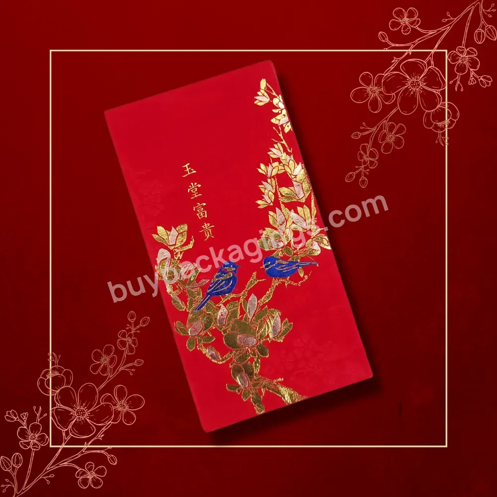 Luxury Custom Print Hot Stamping Red Packet Envelope Chinese New Year Red Pocket Traditional Hong Bao Ang Bao