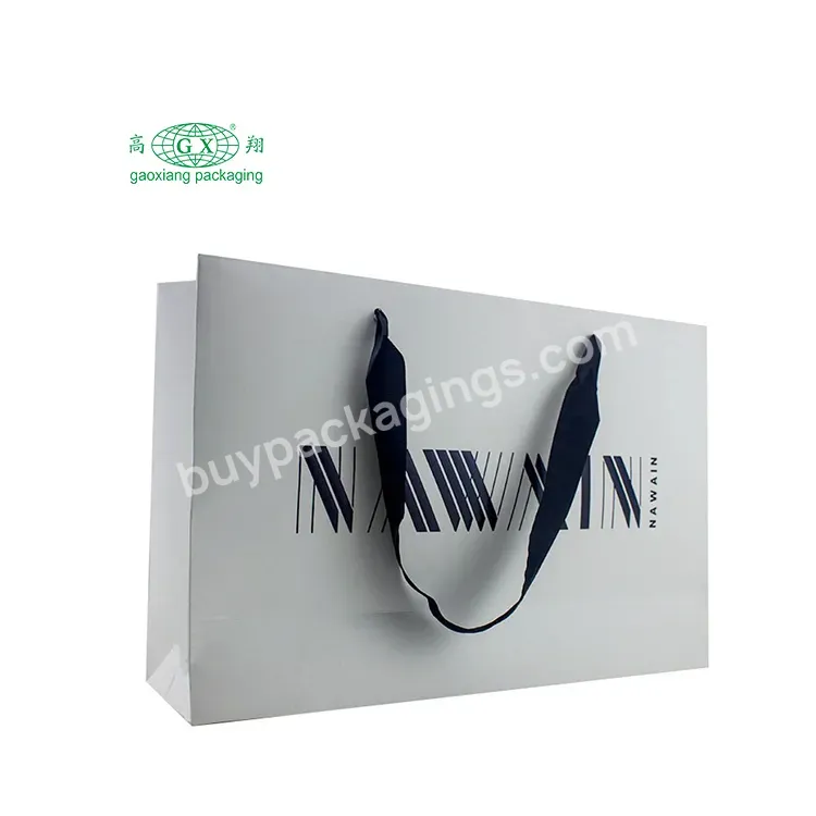 Luxury Custom Printed Purple Full Logo Printed Cardboard Paper Pouch Bag With Ribbon Bowknot Handle For Gifts Shopping Boxes