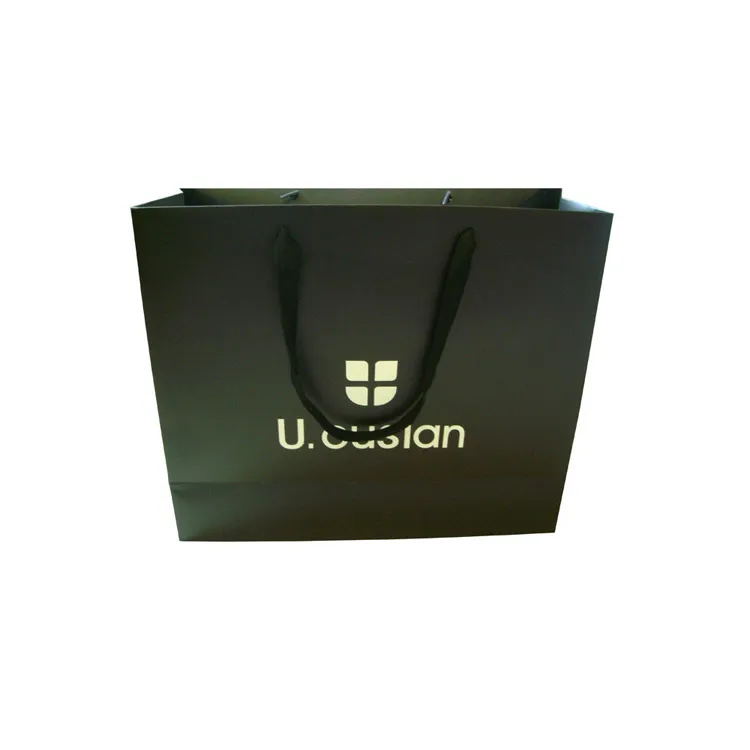 Luxury Custom Printed Your Own Logo White Brown Kraft Gift Craft Shopping Paper Bag With Handles