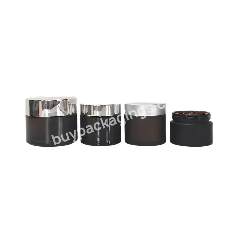 Luxury Custom Skincare Face Eye Cream Jars Matte Frosted Empty Glass Contenant Cosmetique Cosmetic Containers Jar With Lids