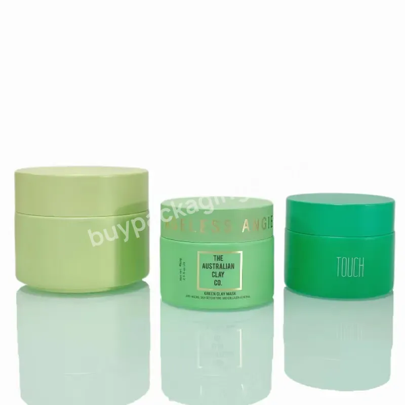 Luxury Custom Skincare Face Eye Cream Jars Matte Frosted Lip Balm Container Round Empty Green Glass Cosmetic Jar In Bulk