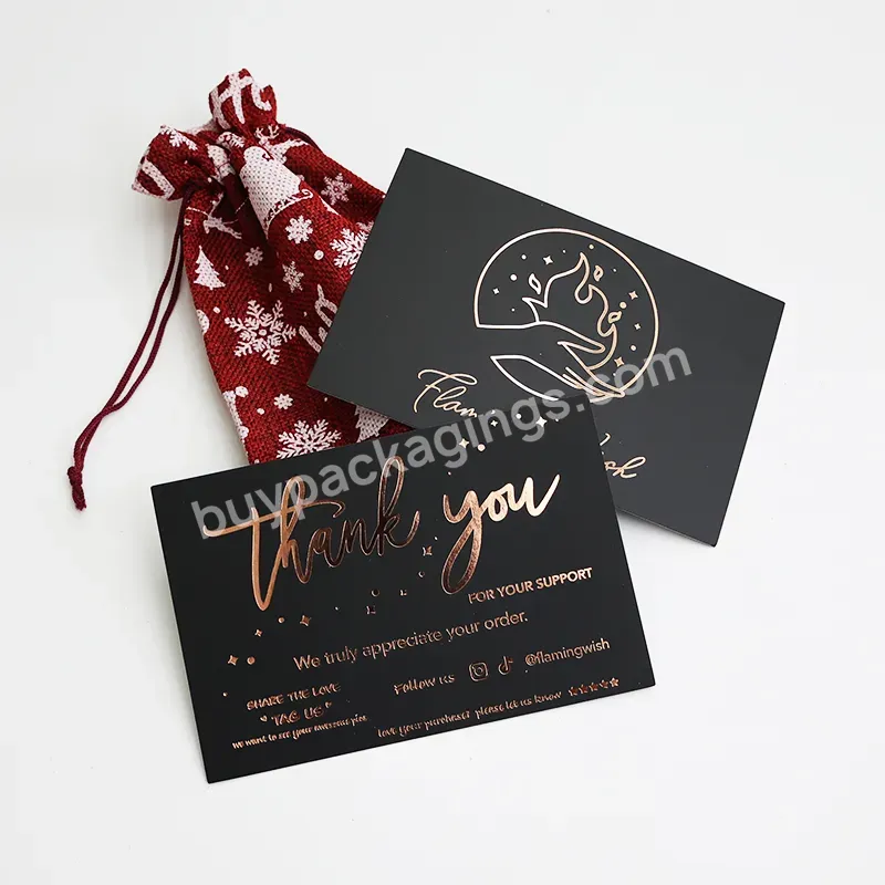 Luxury Custom Strong Thick 100% Recyclable Thank You Paper Cards For Christmas Gift