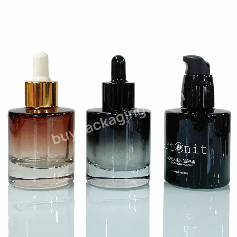 Luxury Custom Thick Bottom Fancy Essential Oil Dropper Bottle 30 Ml 1 Oz Glass Face Eye Cosmetic Serum Bottle Glass