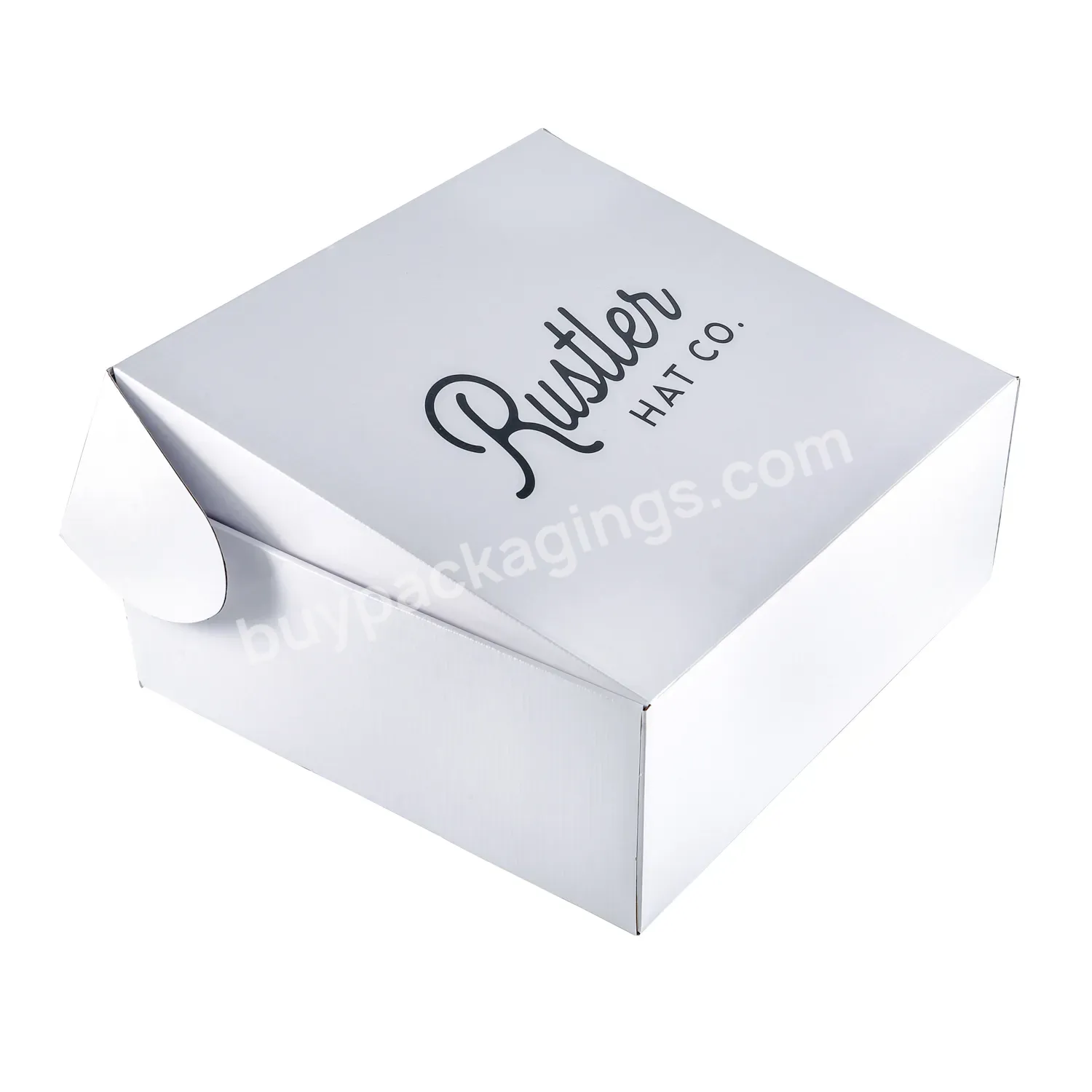 Luxury Customized Logo Fedora Hat Packaging Box With Handle Mailer Cardboard Hat Shipping Box Fedora For Big Hats