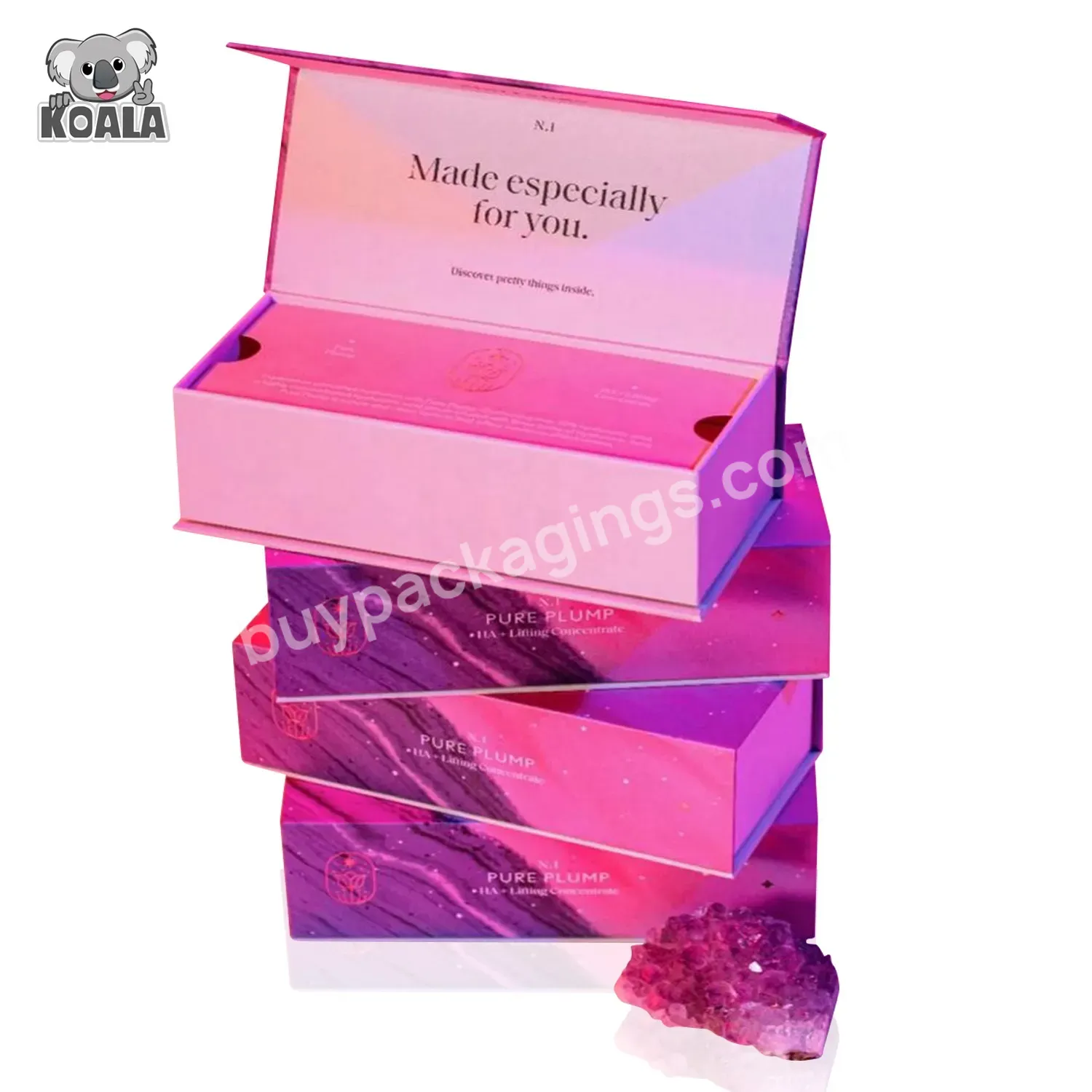 Luxury Design Beauty Bling Book Custom 25mm Bulk Strips Mink Pink Paper Cardboard Magnetic Eyelash Packaging Box