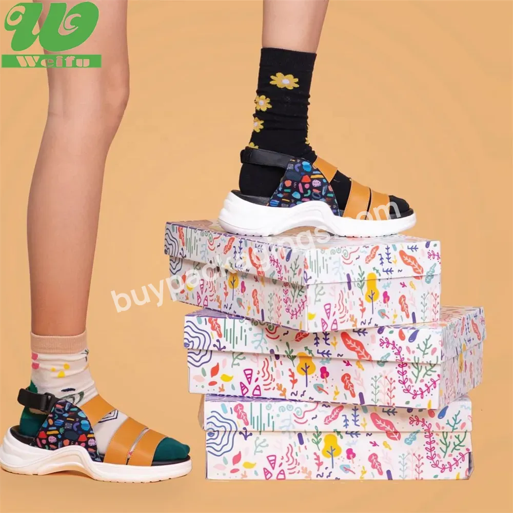 Luxury Design Corrugated Paper Cardboard Shoe Box Packaging Sock Underwear Bag Packaging Shoe Box Tissue Paper