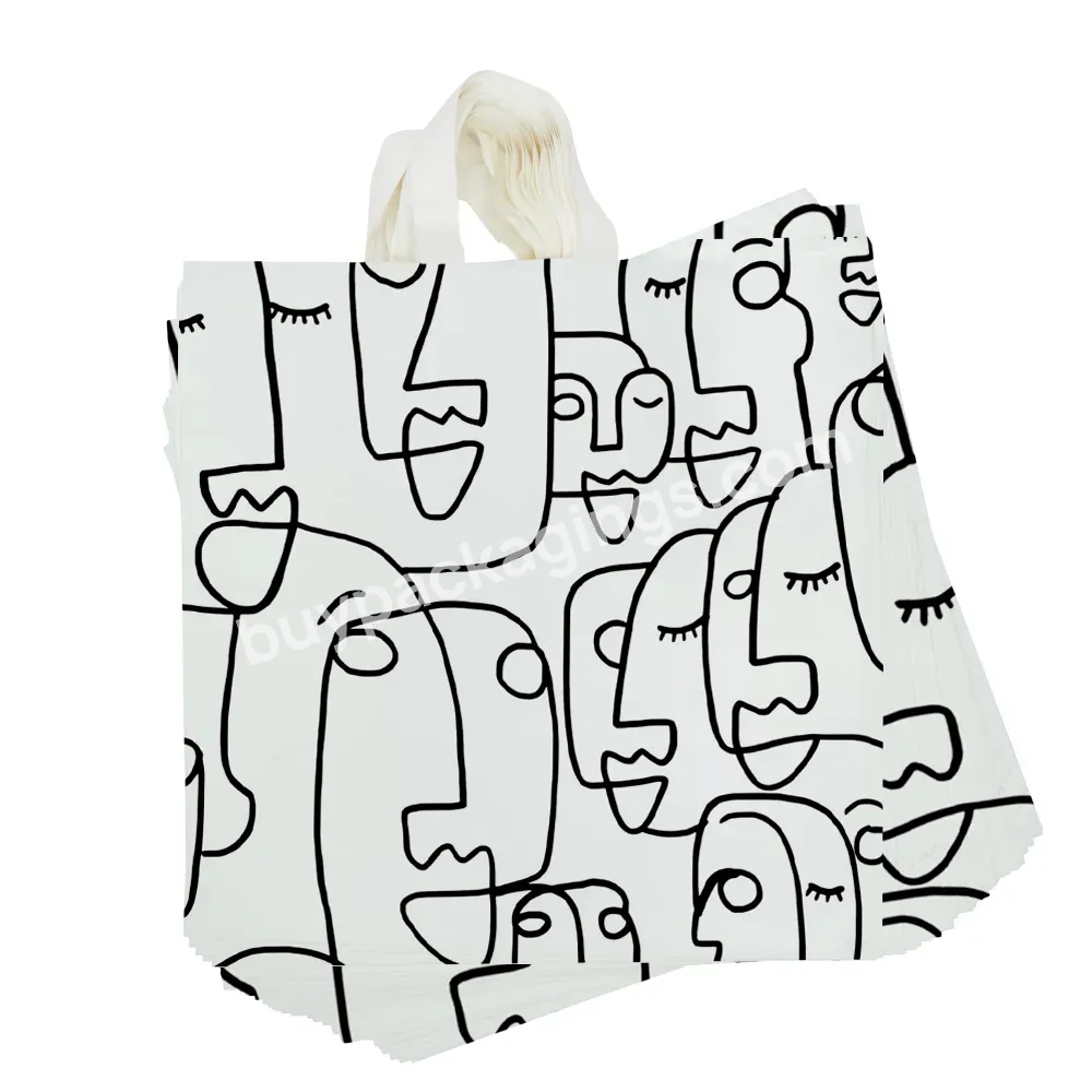 Luxury Die Custom Cut Handle Plastic Eco Reusable Pe Shopping Bags With Logos