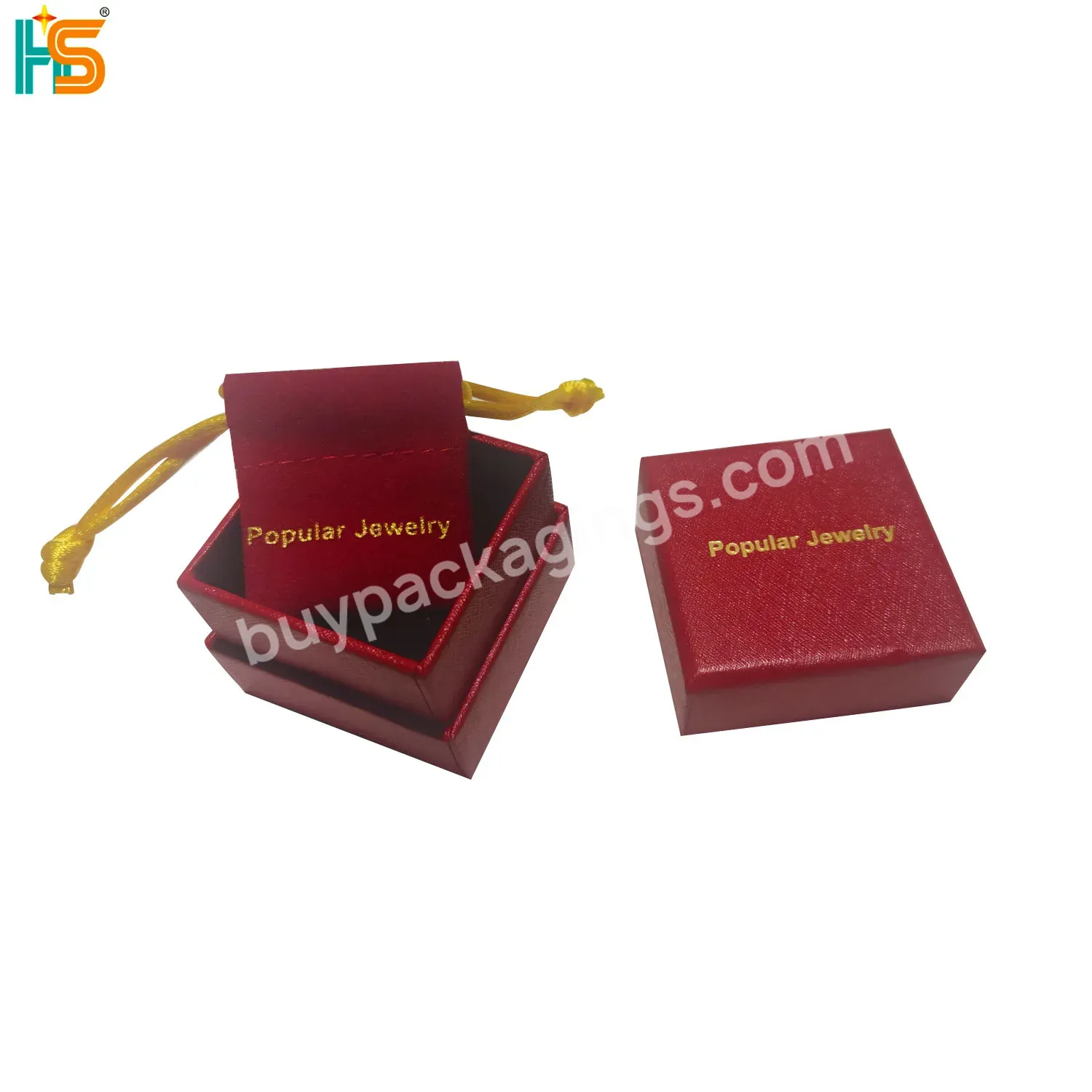 Luxury Earrings Bracelet Ring Necklace Jewelry Set Packaging Boxes Custom Logo Small Red Lid And Base Jewelry Box