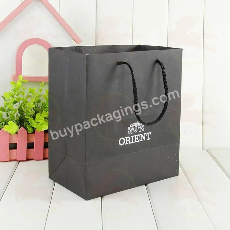 Luxury eco friendly custom UV coating logo hot stamping gift packaging cardboard bag paper shopping with handle