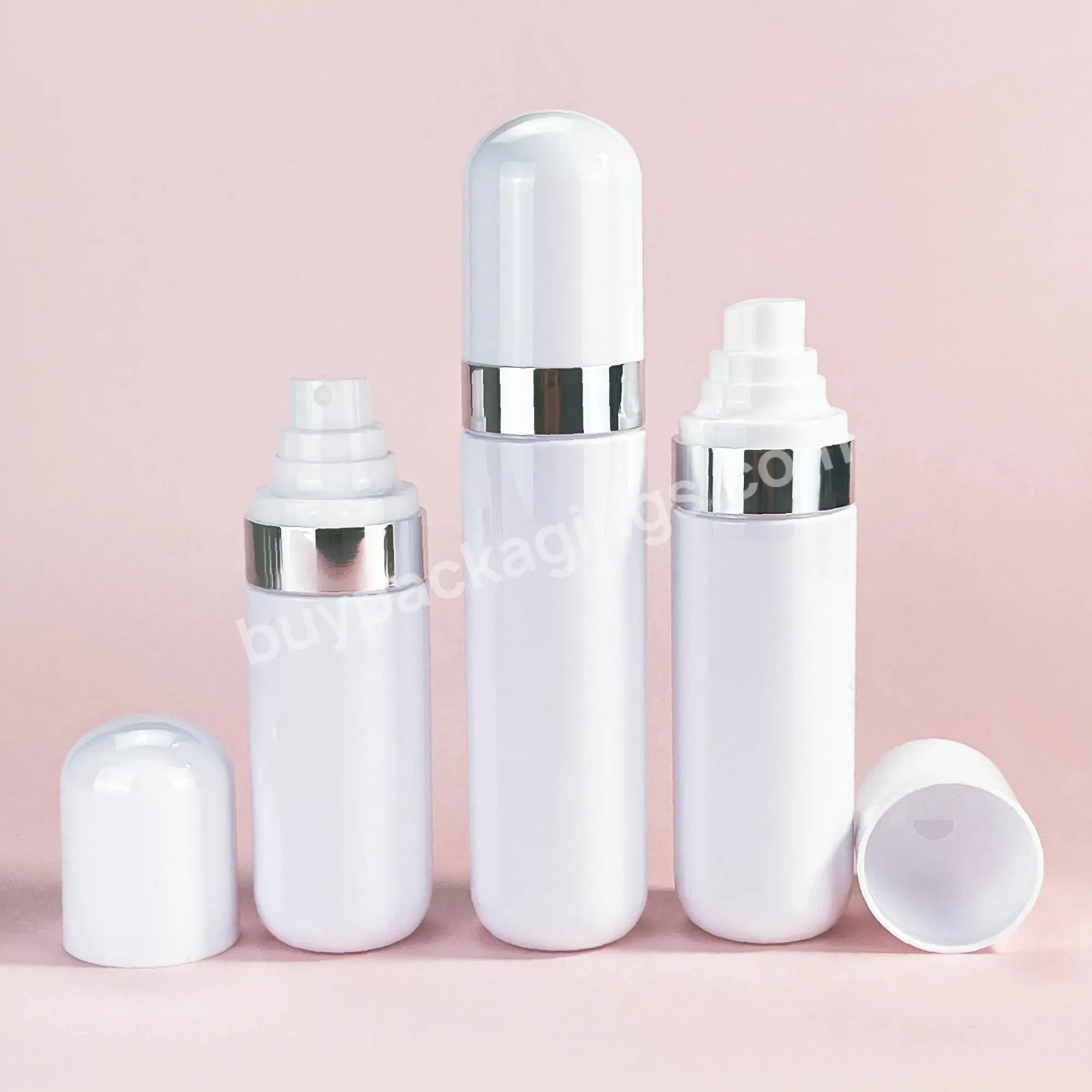 Luxury Eco Packaging 80ml 100ml 120ml White Empty Cosmetic Lotion Bottle Plastic Recycled Pet Lotion Pump Shampoo Bottle