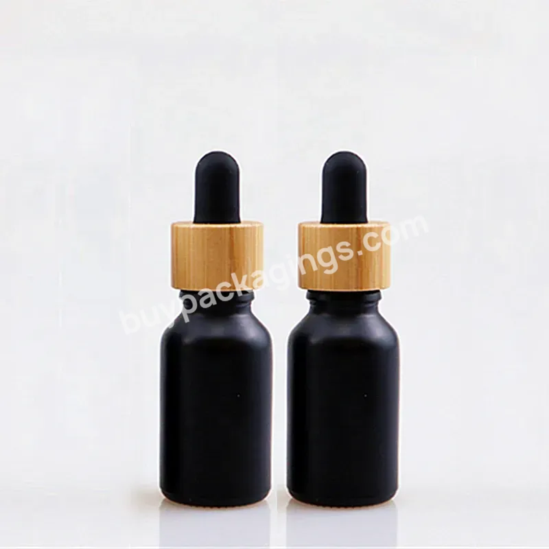 Luxury Empty 10ml 20ml 1oz 30ml 100ml Essential Oil Frosted Black Transparent Glass Dropper Bottles With Dropper