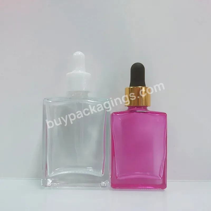 Luxury Empty 15ml 30ml Smooth Violet Color Glass Face Oil Serum Bottle Packaging 30ml Glass Serum Pump Skincare Bottle