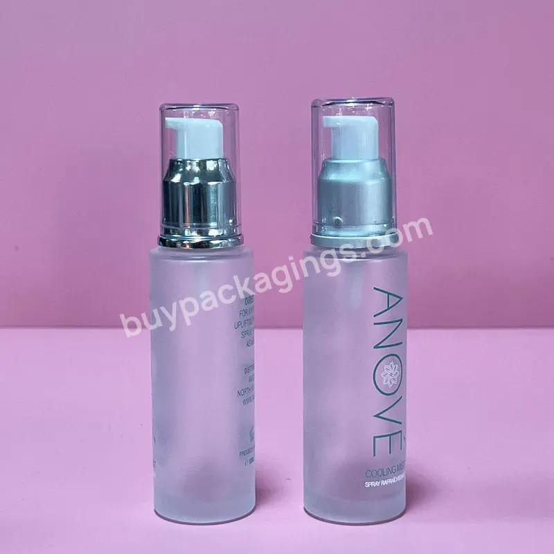 Luxury Empty 50ml Frosted Glass Face Oil Serum Bottle Packaging 30ml 50ml Glass Pump Cosmetic Serum Oil Dropper Bottle