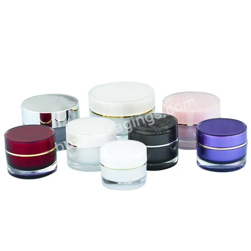 Luxury Empty Cosmetic Cream Container 15g 30g 50g Acrylic Double Wall Pot With Screw Lid Plastic Cream Jar