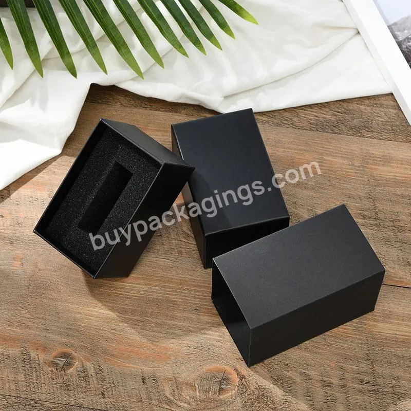 Luxury Empty Custom Logo Wholesale Classic Black Paper Mens Watch Gift Packaging Box In Stock