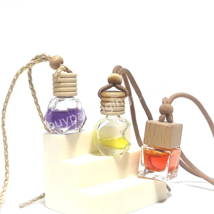 Luxury Empty Custom Made 8ml 12ml Hang Car Hanging Liquid Perfume Fragrance Diffuser Square Glass Bottle Freshener Colorful