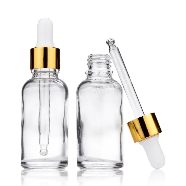 Luxury Empty Essential Oil Bottle 30ml Serum Glass Oil Dropper Bottle Cosmetic Dropper Bottle