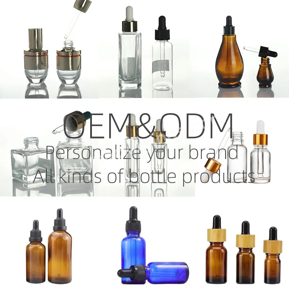 Luxury Empty Face Oil Serum Essential Oil Packaging 5ml 10ml 15ml 30ml 50ml Glass Cosmetic Serum Oil Dropper Bottle