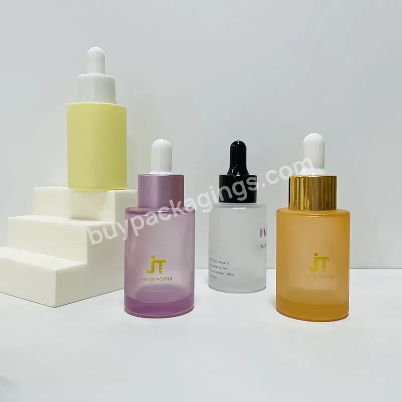 Luxury Empty Light Lotion Pump Cosmetic 15ml 30ml 50ml Glass Oil Dropper Bottle Containers Skincare Packaging Glass Cream Jar