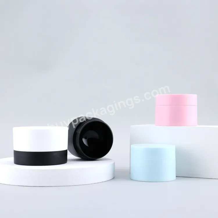 Luxury Empty Pet Plastic 15ml 20ml 30ml 50ml Pink Blue White Black Cosmetic Jar For Cream Cosmetic Packaging Containers