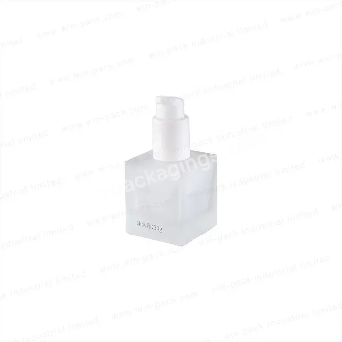 Luxury Empty Square Glass Lotion Pump Bottle Golden/silver Decoration For Cosmetic Packaging With Frosted