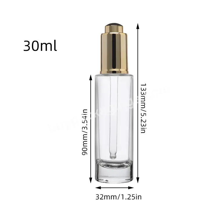 Luxury Essential Oil Bottle With Pipette Press Pump Beauty Packaging Manufacturers Empty Cosmetic Serum Glass Dropper Bottle