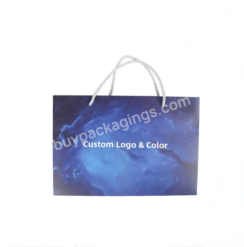 Luxury Fashion Custom Design Logo Printing Wholesale Eco Friendly Shopping Packaging Cardboard Paper Bags with Handle