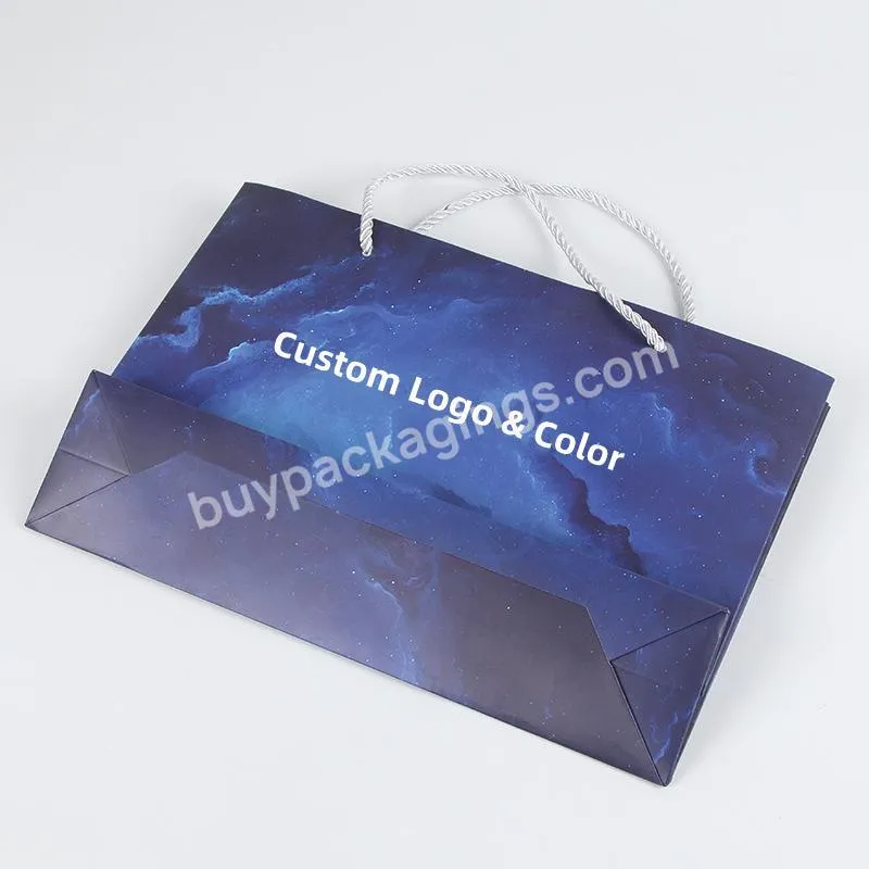 Luxury Fashion Custom Design Logo Printing Wholesale Eco Friendly Shopping Packaging Cardboard Paper Bags with Handle