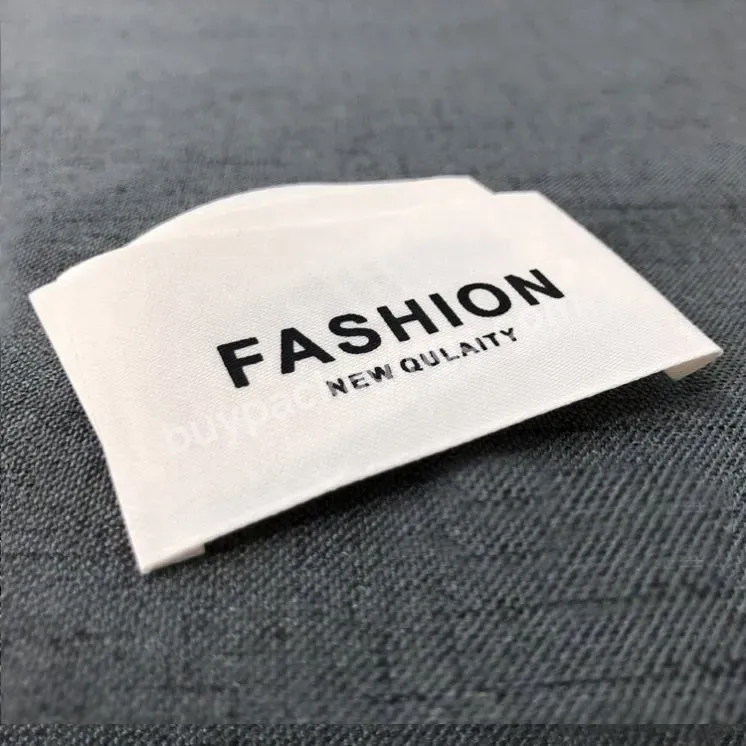 Luxury Fashion Damask Clothing Neck Label End Fold Brand Logo Garment Textile Size Woven