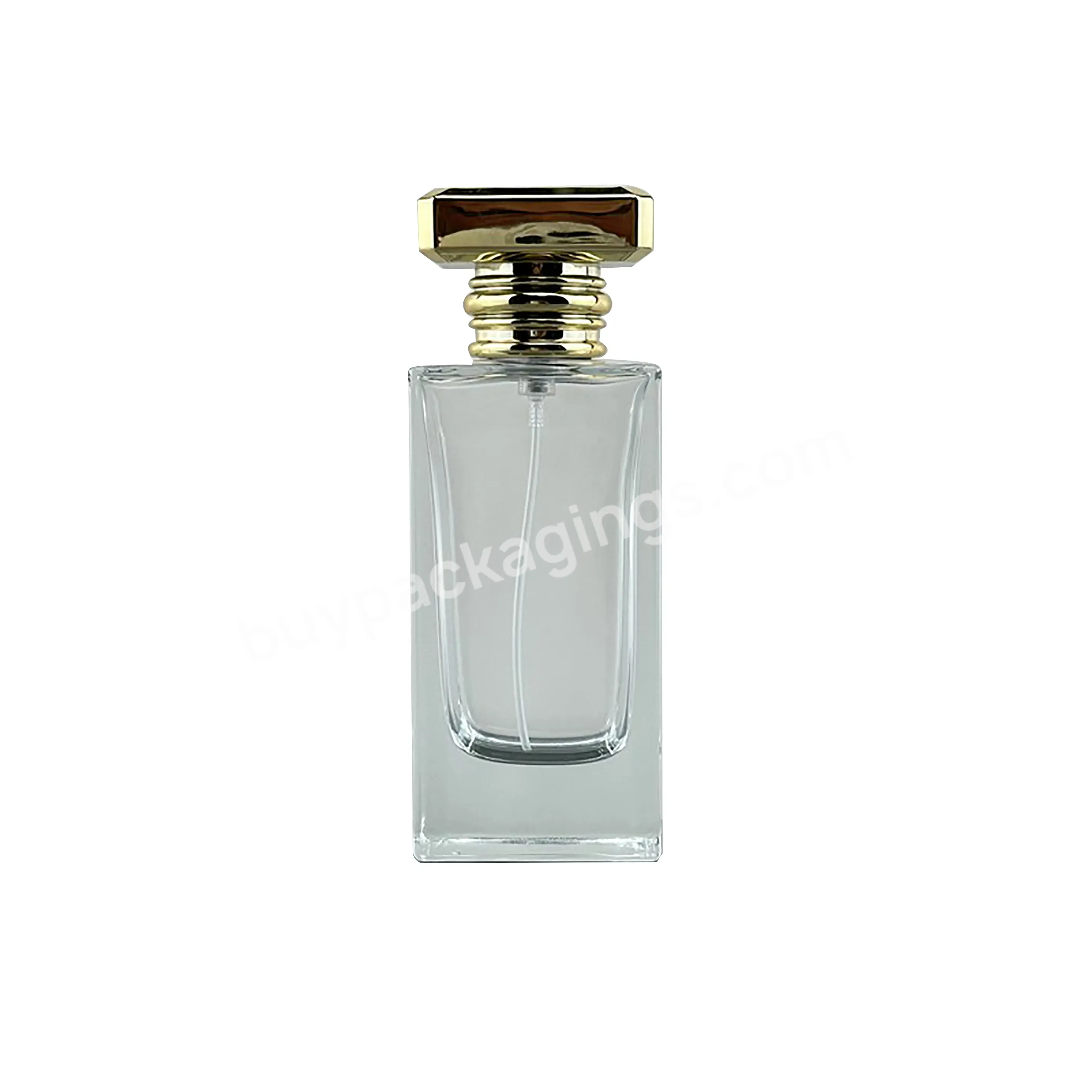 Luxury Flat Rectangle Perfume Bottle Empty Perfume Bottle 50ml Crystal Perfume Bottles