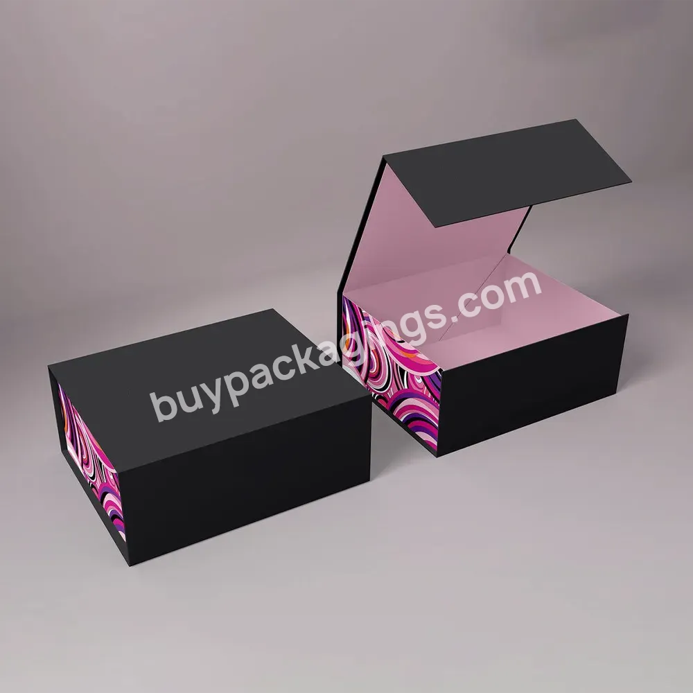 Luxury Foldable Rigid Paper Gift Box Custom Printing Elegant Magnetic Cardboard Gift Mailer Box For Dress Caja De Regalo