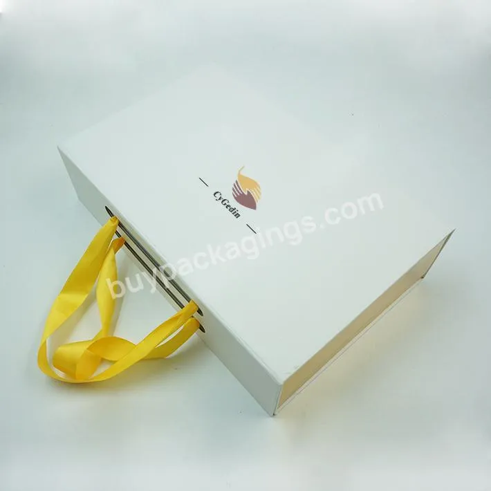 Luxury Foldable Storge Shoe Flat Folding Box With Ribbon Custom Logo Non Woven Packaging Box