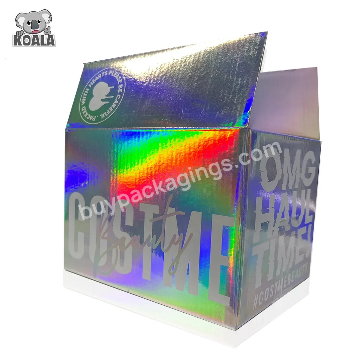 Luxury Folding Competitive Price Big Shipping Packaging Glitter Holographic Carton Corrugated Box