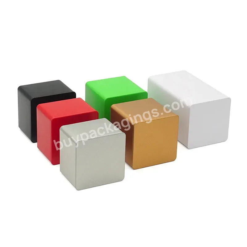 Luxury Food Packaging Metal Tin Box Black Square Tea Container Tin Can