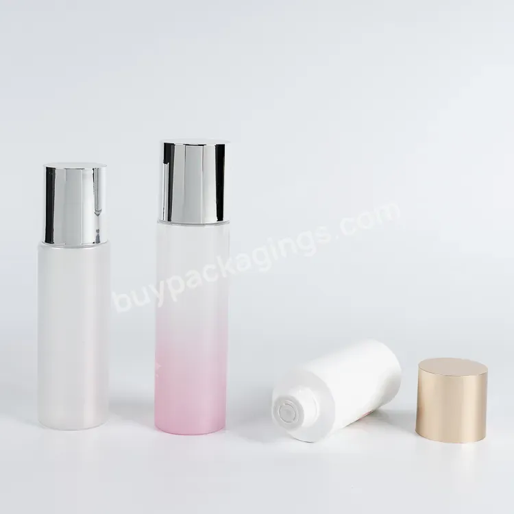 Luxury Frosted Facial Skin Care Plastic Pcr Pet 200ml 150ml 120ml 100ml Cosmetic Toner Bottle For 100 150 Ml With Gold Screw Cap