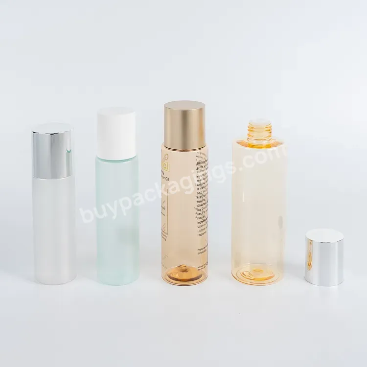 Luxury Frosted Facial Skin Care Plastic Pcr Pet 200ml 150ml 120ml 100ml Cosmetic Toner Bottle For 100 150 Ml With Gold Screw Cap