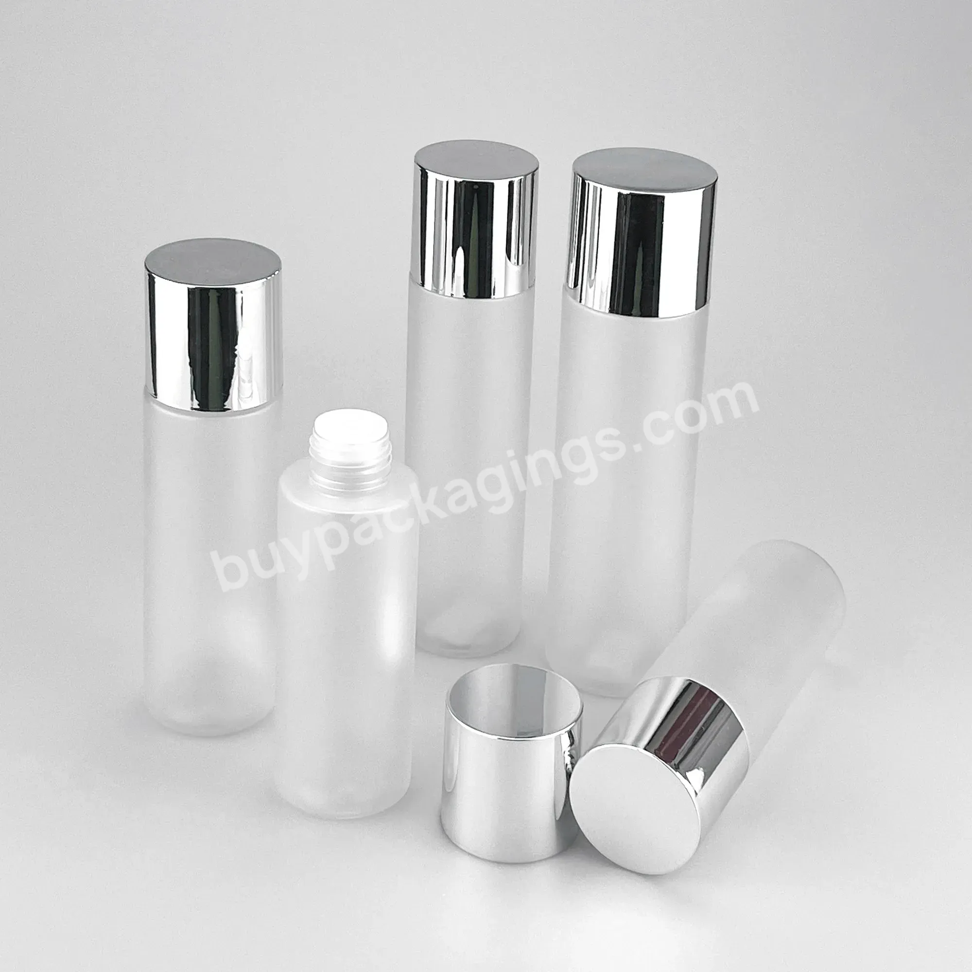 Luxury Frosted Facial Skin Care Plastic Pet 100ml 120ml 150ml 180ml 200ml Cosmetic Toner Bottle With Gold Silver Screw Cap