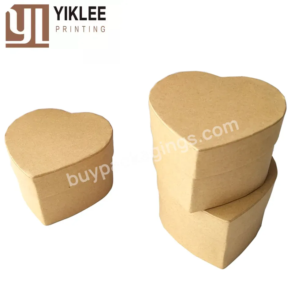 Luxury Gift Packaging Heart Shape Handcrafted Diy Gift Box Crafting Storage Mini Nested Kraft Paper Boxes With Lid For Crafts