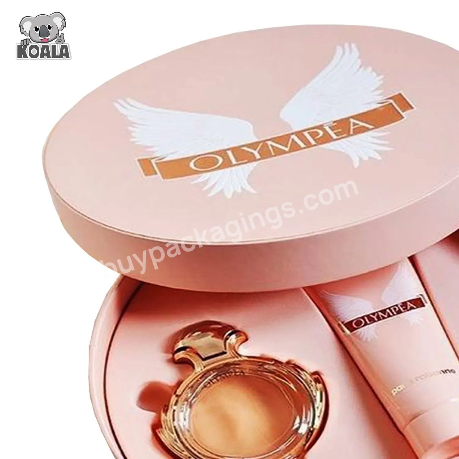 Luxury Girls And Women Pink Round Tube Paper Florist Floral Cosmetics Perfume Set Hat Gift Box