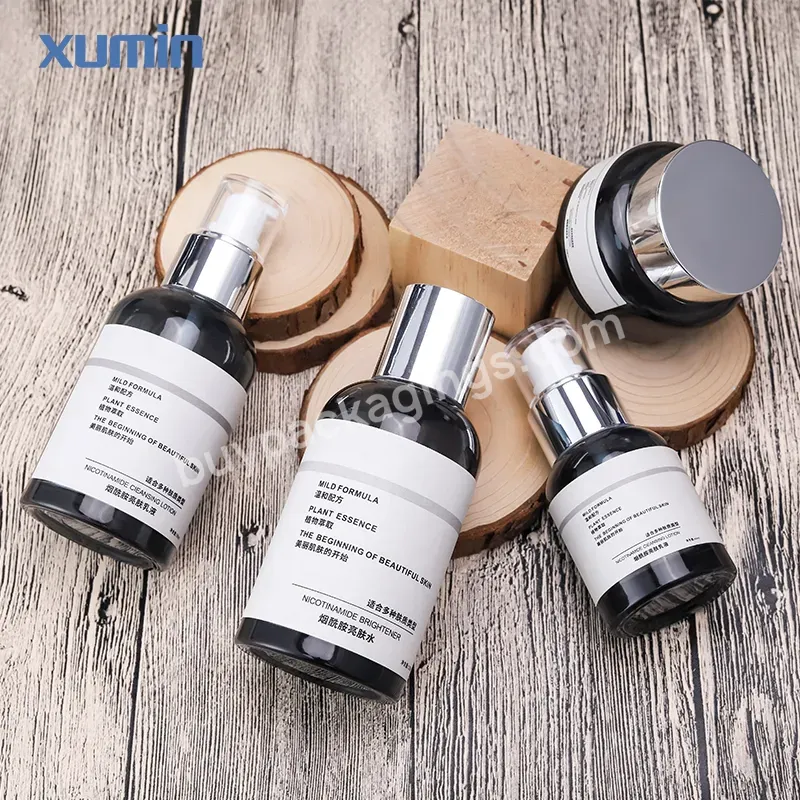 Luxury Glass Bottle Skin Care 100 Ml Cosmetic Glass Bottle 100 Ml Pump 120 Ml 40ml Glass Cream Jar 50g