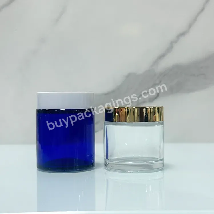 Luxury Glass Cosmetic 45ml Transparent Travel Bottles Glass Lotion Bottles And Skin Cream Jars