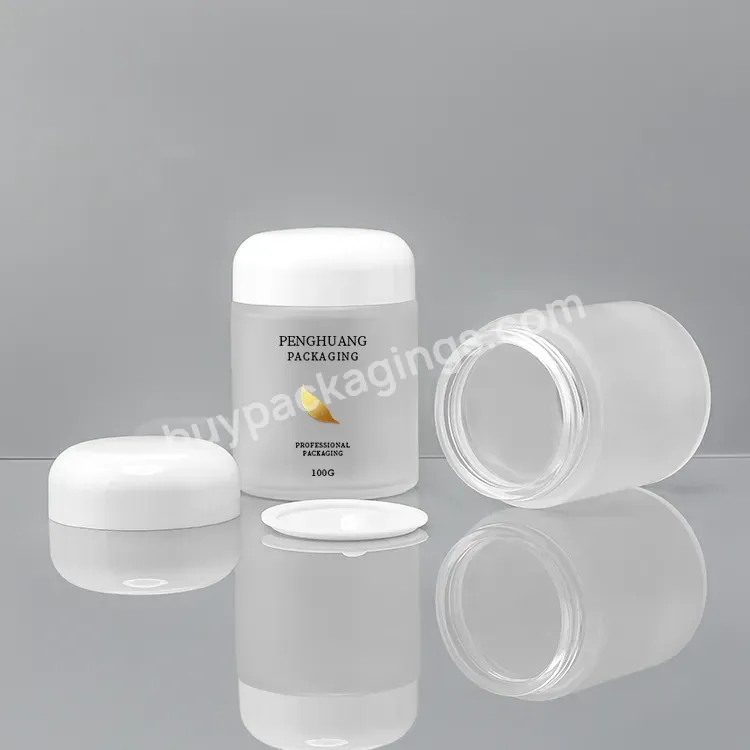 Luxury Glass Cosmetic Jar 60g 100g Skincare Cosmetic Packaging Large Face Eye Cream Jar With Lid Cosmetic Cream Jar Container - Buy Exfoliating Scrub Glass Jar,Cosmetic Cream Jar,Cosmetic Jar Container.