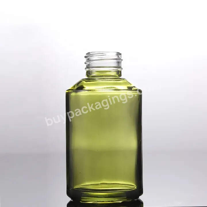 Luxury Glass Perfume Spray Bottles Green Glass Bottle With Plastic Pump Spray For Toner Skin Care